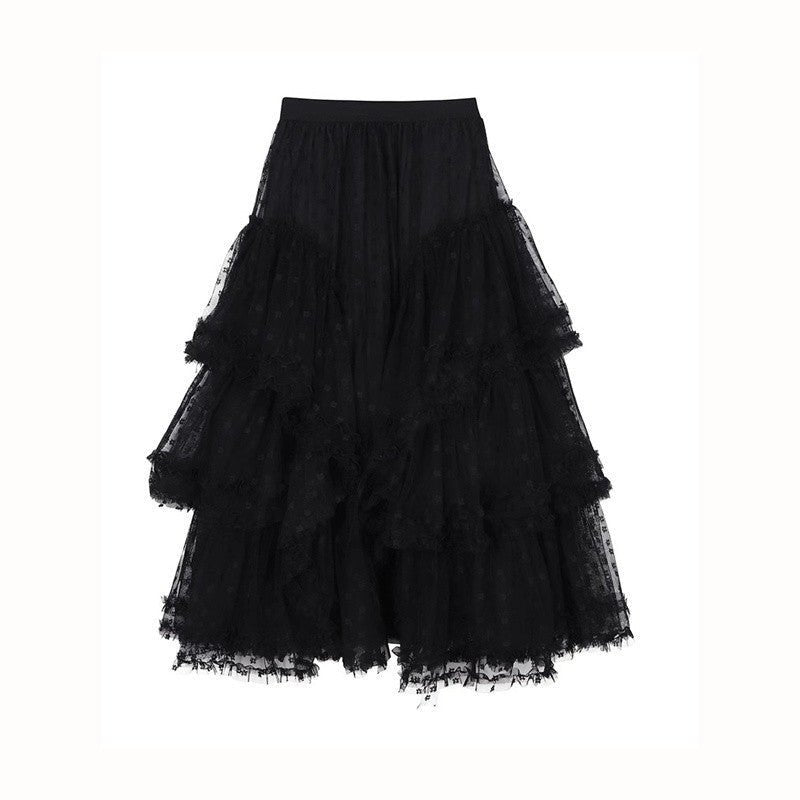 Sweet Floral Mesh Maxi Dress With Intricate Ruffle Detailing And Asymmetrical Hemversatile And Chic - Clothesfassion.store