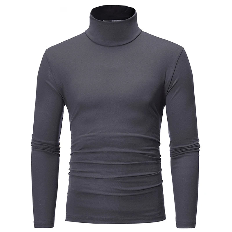 Thermal Underwear Tops Men Winter Clothes Thermal Shirt Autumn Men's Winter Tights High Neck Thin Slim Fit Long Sleeve T-shirt - Clothesfassion.store