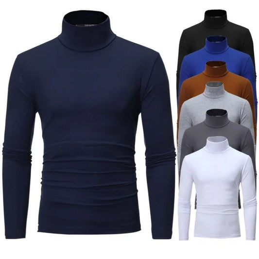 Thermal Underwear Tops Men Winter Clothes Thermal Shirt Autumn Men's Winter Tights High Neck Thin Slim Fit Long Sleeve T-shirt - Clothesfassion.store