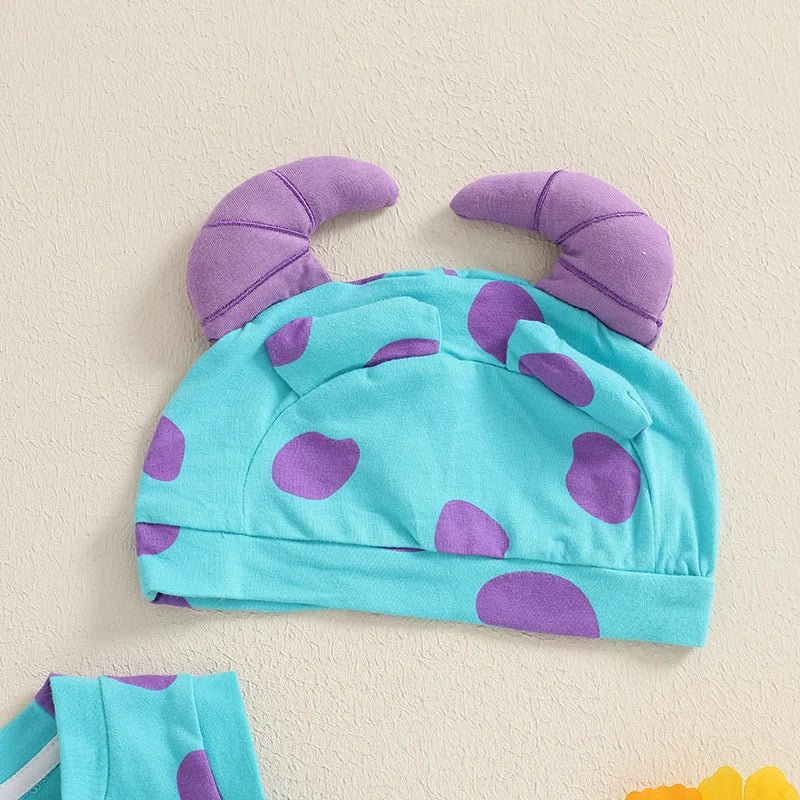 Toddler Baby Summer Outfits Print Sleeveless Round Neck Romper with Dinosaur Hat 2 Pcs Set - Clothesfassion.store