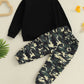 Toddler Boy Autumn Birthday Set with Letter Print Sweatshirt and Camo Pants Long Sleeve Outfit for Fall Celebration - Clothesfassion.store
