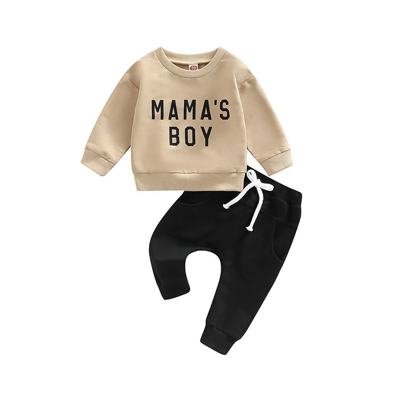 Toddler Boys 2 - Piece Outfit Casual Long Sleeve Crew Neck Sweatshirt with Elastic Waist Sweatpants Set for Fall - Clothesfassion.store