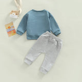 Toddler Boys 2 - Piece Outfit Casual Long Sleeve Crew Neck Sweatshirt with Elastic Waist Sweatpants Set for Fall - Clothesfassion.store