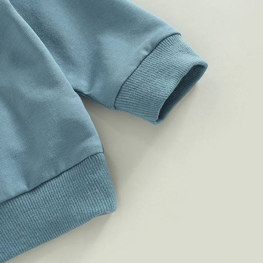 Toddler Boys 2 - Piece Outfit Casual Long Sleeve Crew Neck Sweatshirt with Elastic Waist Sweatpants Set for Fall - Clothesfassion.store