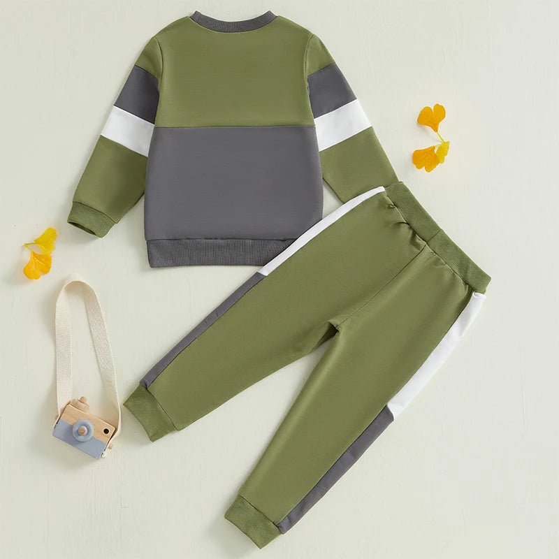 Toddler Girl Color Block Hoodie and Jogger Set Long Sleeve Pullover Sweatshirt with Pockets and Matching Pants 2 Piece Outfit - Clothesfassion.store