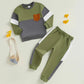 Toddler Girl Color Block Hoodie and Jogger Set Long Sleeve Pullover Sweatshirt with Pockets and Matching Pants 2 Piece Outfit - Clothesfassion.store