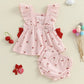 Toddler Girls Floral Ruffle Sleeve Top and Shorts Set Cute Flower Print Blouse with Elastic Waistband Shorts for Summer Outfits - Clothesfassion.store