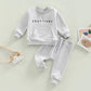 Toddler Kids Unisex 2 Piece Clothing Set Cute Graphic Print Crew Neck Sweatshirt Comfy Elastic Waist Jogger Pants Outfit - Clothesfassion.store