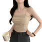 Top Women Sexy Shirts Sleeveless Tube Tops Girls Tops With Suspenders Lady White Camisole Padded Bras Woman Clothing Corset Top - Clothesfassion.store