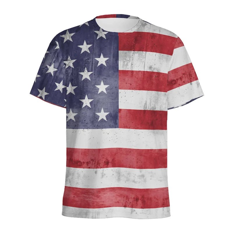 USA American Flag T-Shirts 3D Print Men Women Fashion Casual T Shirt Short Sleeve Oversized Harajuku Male Tops Tees Man Clothing - Clothesfassion.store