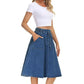 Waist Belt Slip - in Casual Denim Skirt - Clothesfassion.store