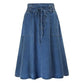 Waist Belt Slip - in Casual Denim Skirt - Clothesfassion.store