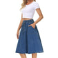 Waist Belt Slip - in Casual Denim Skirt - Clothesfassion.store