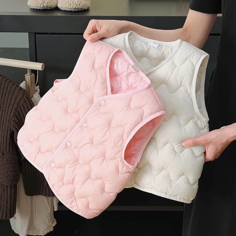 Winter Kids Warm Vest Toddler Girls Boys Thin Waistcoat Outerwear Children Solid Color Jackets Down Vest Undershirt - Clothesfassion.store