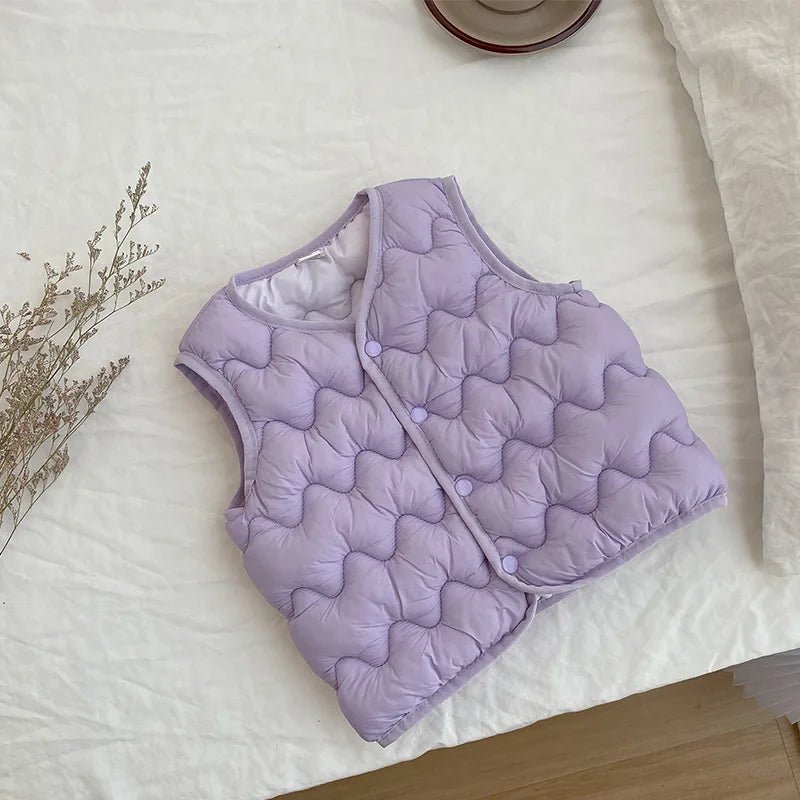 Winter Kids Warm Vest Toddler Girls Boys Thin Waistcoat Outerwear Children Solid Color Jackets Down Vest Undershirt - Clothesfassion.store