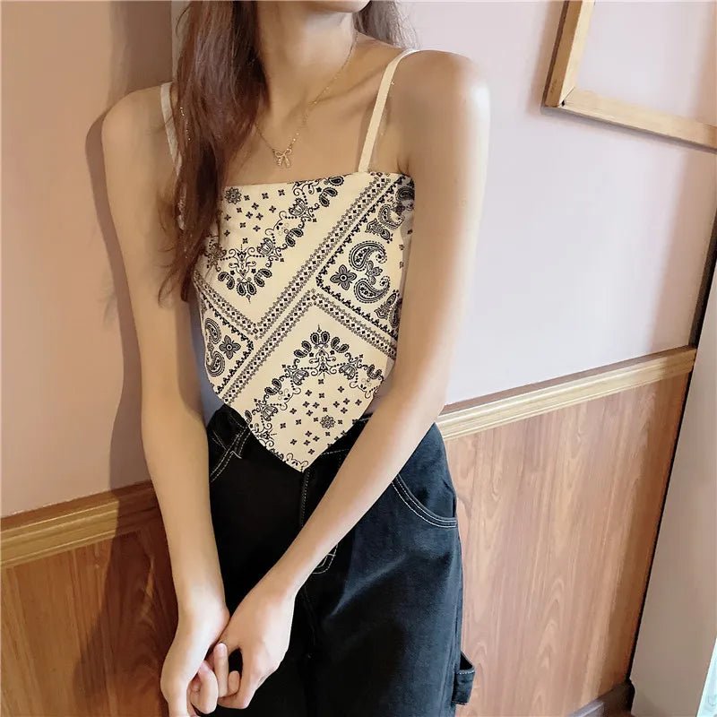 Woman Sexy Floral Tank Tops Women Corset Femme New Style Tanks Crop Camisole Fashion Knit Camis High Street Irregularity Vest - Clothesfassion.store