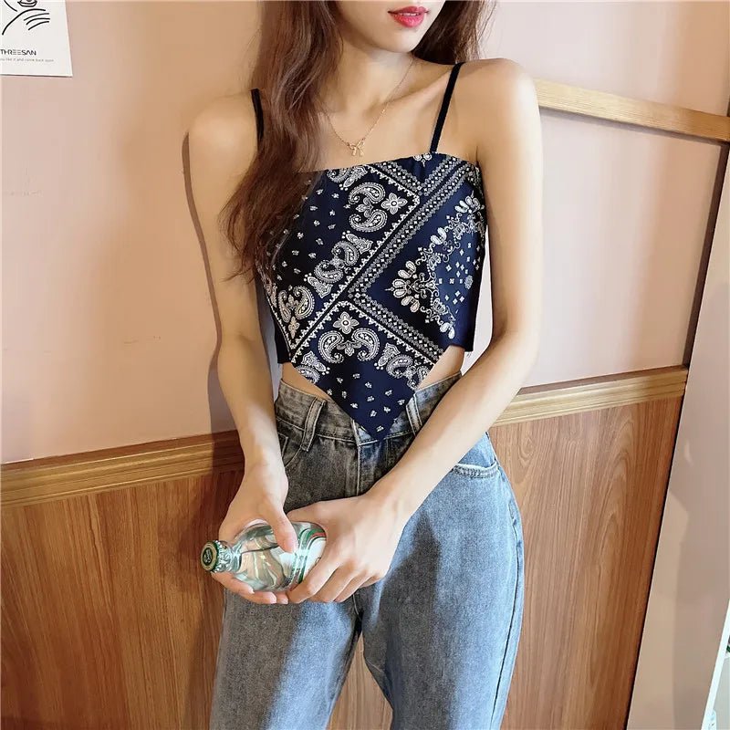 Woman Sexy Floral Tank Tops Women Corset Femme New Style Tanks Crop Camisole Fashion Knit Camis High Street Irregularity Vest - Clothesfassion.store