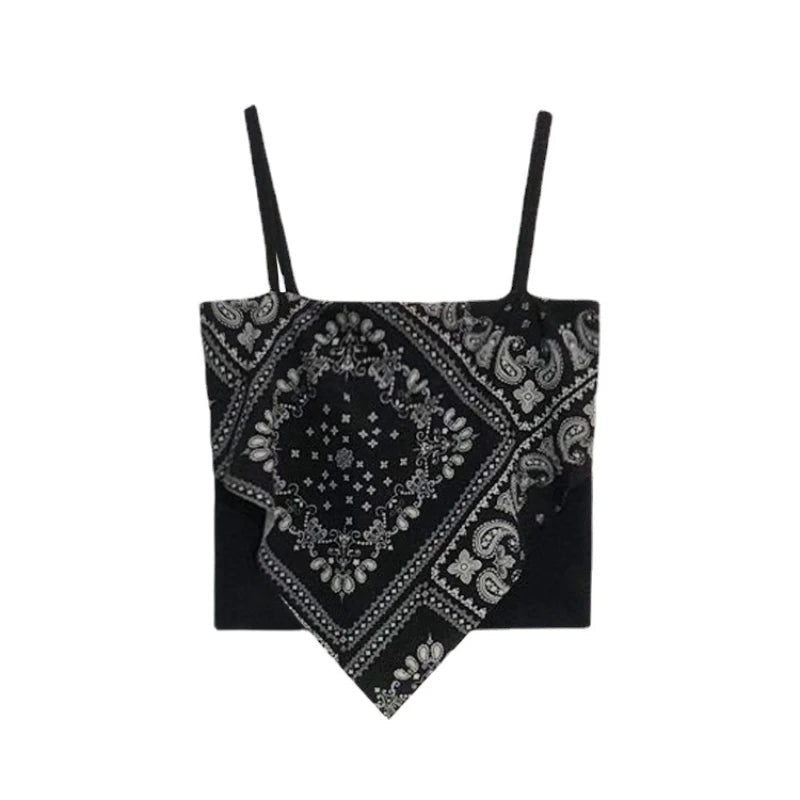 Woman Sexy Floral Tank Tops Women Corset Femme New Style Tanks Crop Camisole Fashion Knit Camis High Street Irregularity Vest - Clothesfassion.store