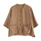 Woman Top Single - Breasted Loose Shirts & Blouses for Women Pocket Cheap Tops Female - Clothesfassion.store