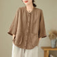 Woman Top Single - Breasted Loose Shirts & Blouses for Women Pocket Cheap Tops Female - Clothesfassion.store