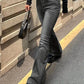 Women Flare Stretch Moustache Jeans Fashion Skinny Bell Bottom High Waist Gray Denim Pants Lady Classic Y2K Punk Long Trousers - Clothesfassion.store