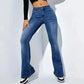Women Flare Stretch Moustache Jeans Fashion Skinny Bell Bottom High Waist Gray Denim Pants Lady Classic Y2K Punk Long Trousers - Clothesfassion.store