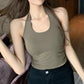 Women Halter Neck Tube Camis Sexy Backless Black White Tank Tops Streetwear Vest Female Crop Top Summer Basic T-shirts Ladies - Clothesfassion.store