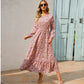 Women Maxi Dresses Sping Autumn Bohemian Casual Full Sleeve High Waist Beach Woman Chiffon Dresses Floral Vestidoes Long Dress - Clothesfassion.store