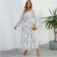 Women Maxi Dresses Sping Autumn Bohemian Casual Full Sleeve High Waist Beach Woman Chiffon Dresses Floral Vestidoes Long Dress - Clothesfassion.store