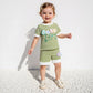 Women s Casual Summer Outfits Short Sleeve Round Neck Floral Embroidered Striped Blouse and Drawstring Shorts Matching Set - Clothesfassion.store