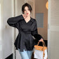Women Spring Clothing 2025 New Waist Cardigan French Chic Top V - neck - Clothesfassion.store