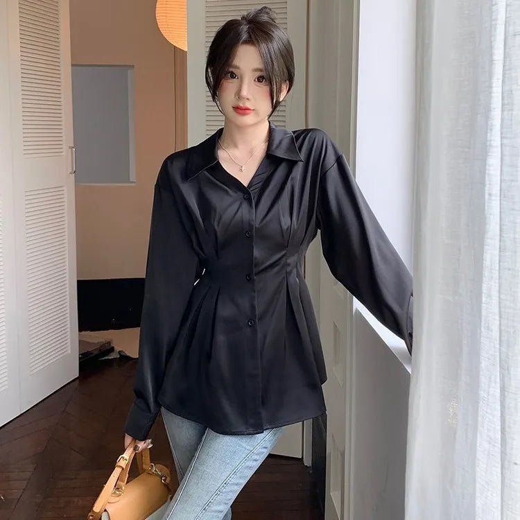 Women Spring Clothing 2025 New Waist Cardigan French Chic Top V - neck - Clothesfassion.store