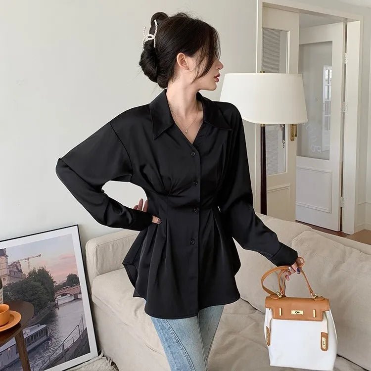 Women Spring Clothing 2025 New Waist Cardigan French Chic Top V - neck - Clothesfassion.store