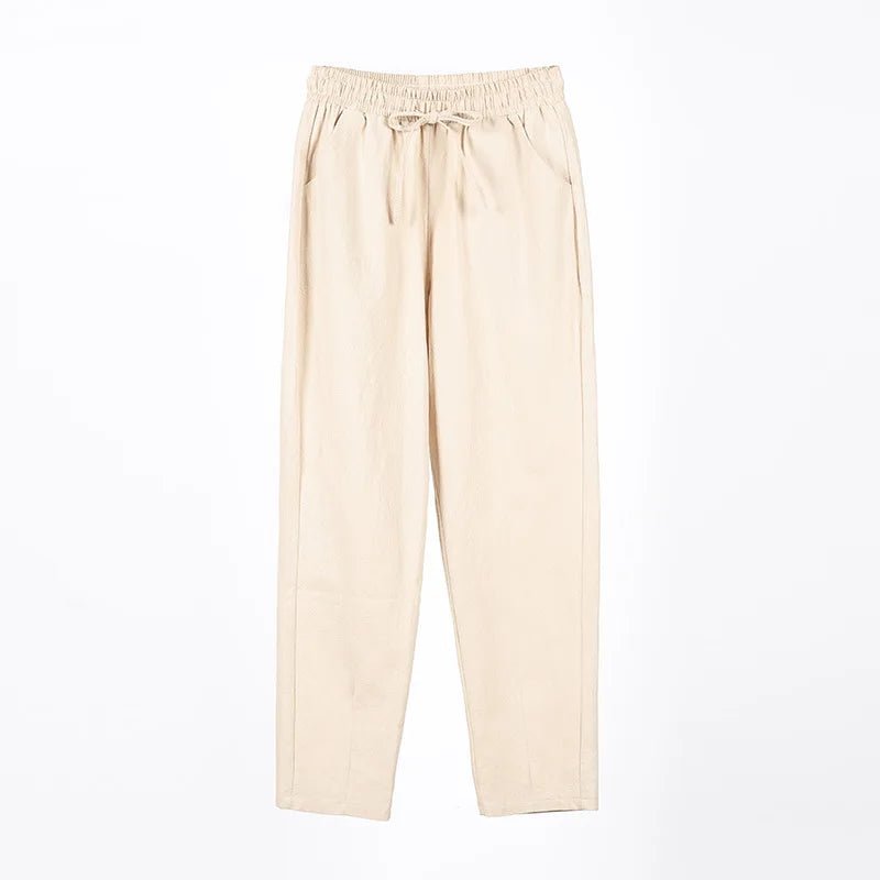 Women Spring Summer Pants Cotton Solid Elastic Waist Candy Colors Fashion Harem Trousers Casual Female Pants - Clothesfassion.store
