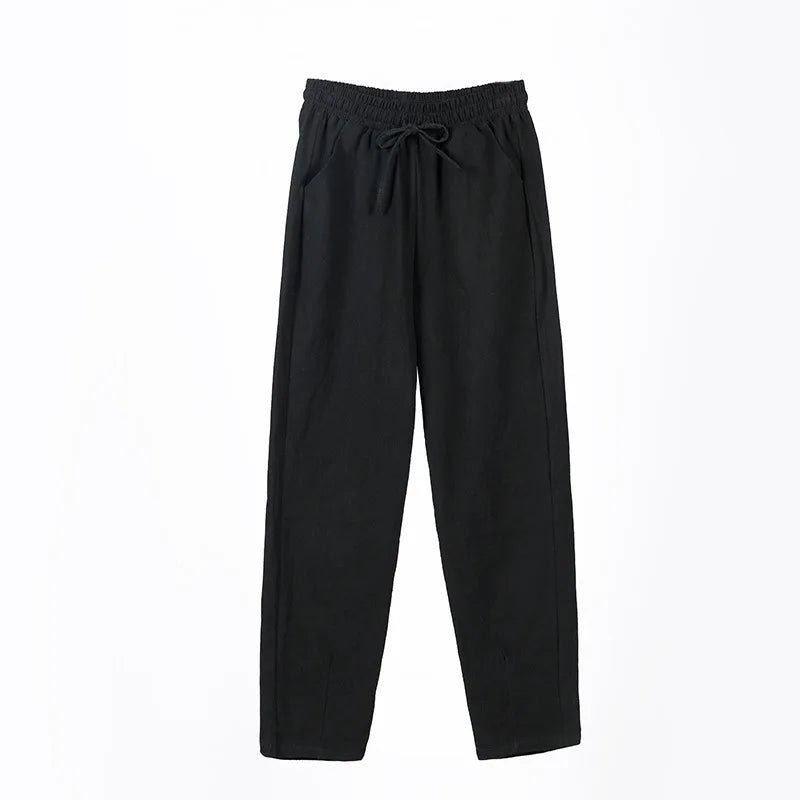 Women Spring Summer Pants Cotton Solid Elastic Waist Candy Colors Fashion Harem Trousers Casual Female Pants - Clothesfassion.store