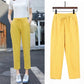 Women Spring Summer Pants Cotton Solid Elastic Waist Candy Colors Fashion Harem Trousers Casual Female Pants - Clothesfassion.store