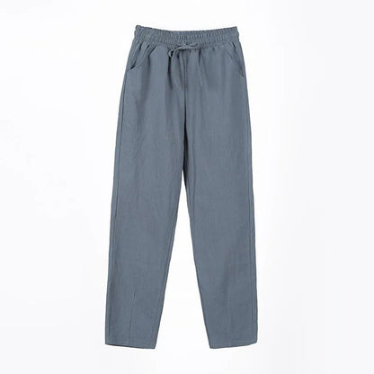 Women Spring Summer Pants Cotton Solid Elastic Waist Candy Colors Fashion Harem Trousers Casual Female Pants - Clothesfassion.store