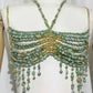 Women Tops Beaded Camisole Vest Bikini Bra Top Body Exaggerated Pearl Neck Bustier Beachwear Lingerie Woman's Club Rave - Clothesfassion.store