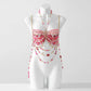 Women Tops Beaded Camisole Vest Bikini Bra Top Body Exaggerated Pearl Neck Bustier Beachwear Lingerie Woman's Club Rave - Clothesfassion.store