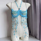 Women Tops Beaded Camisole Vest Bikini Bra Top Body Exaggerated Pearl Neck Bustier Beachwear Lingerie Woman's Club Rave - Clothesfassion.store