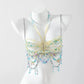 Women Tops Beaded Camisole Vest Bikini Bra Top Body Exaggerated Pearl Neck Bustier Beachwear Lingerie Woman's Club Rave - Clothesfassion.store