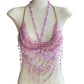 Women Tops Beaded Camisole Vest Bikini Bra Top Body Exaggerated Pearl Neck Bustier Beachwear Lingerie Woman's Club Rave - Clothesfassion.store