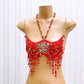 Women Tops Beaded Camisole Vest Bikini Bra Top Body Exaggerated Pearl Neck Bustier Beachwear Lingerie Woman's Club Rave - Clothesfassion.store