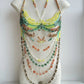 Women Tops Beaded Camisole Vest Bikini Bra Top Body Exaggerated Pearl Neck Bustier Beachwear Lingerie Woman's Club Rave - Clothesfassion.store