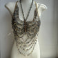 Women Tops Beaded Camisole Vest Bikini Bra Top Body Exaggerated Pearl Neck Bustier Beachwear Lingerie Woman's Club Rave - Clothesfassion.store