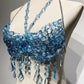 Women Tops Beaded Camisole Vest Bikini Bra Top Body Exaggerated Pearl Neck Bustier Beachwear Lingerie Woman's Club Rave - Clothesfassion.store