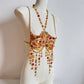 Women Tops Beaded Camisole Vest Bikini Bra Top Body Exaggerated Pearl Neck Bustier Beachwear Lingerie Woman's Club Rave - Clothesfassion.store