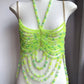 Women Tops Beaded Camisole Vest Bikini Bra Top Body Exaggerated Pearl Neck Bustier Beachwear Lingerie Woman's Club Rave - Clothesfassion.store