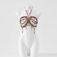 Women Tops Beaded Camisole Vest Bikini Bra Top Body Exaggerated Pearl Neck Bustier Beachwear Lingerie Woman's Club Rave - Clothesfassion.store