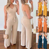 Women's Camisole Straight - leg Pants Casual Suit - Clothesfassion.store